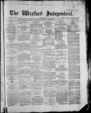 cover page of Wexford Independent published on May 22, 1878