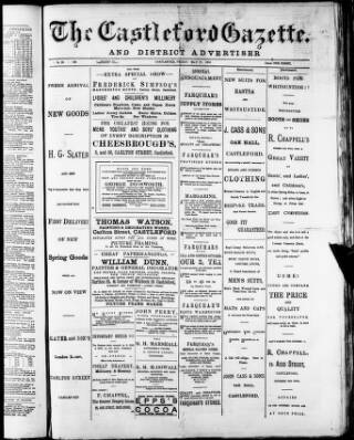 cover page of Castleford Gazette published on May 17, 1889