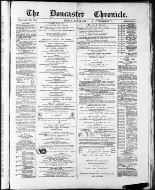 cover page of Doncaster Chronicle published on May 10, 1889