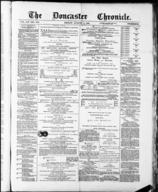 cover page of Doncaster Chronicle published on August 2, 1889