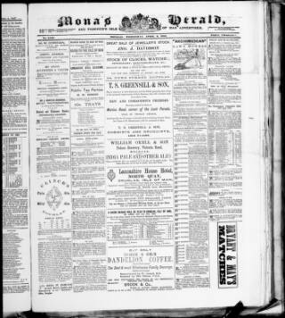 cover page of Mona's Herald published on April 9, 1884