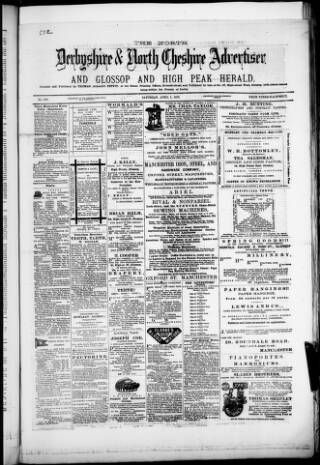 cover page of North Derbyshire & North Cheshire Advertiser published on April 1, 1876