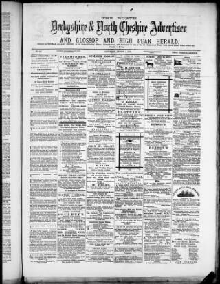 cover page of North Derbyshire & North Cheshire Advertiser published on August 2, 1879