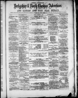 cover page of North Derbyshire & North Cheshire Advertiser published on November 2, 1883