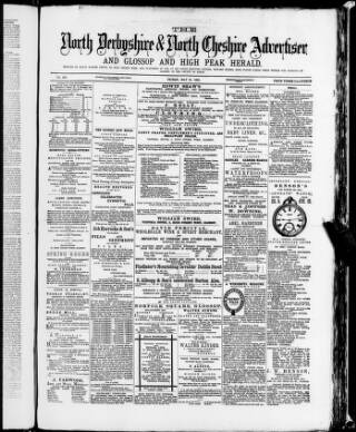 cover page of North Derbyshire & North Cheshire Advertiser published on May 22, 1885
