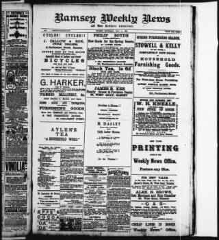 cover page of Ramsey Weekly News published on May 22, 1897