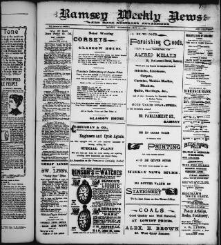 cover page of Ramsey Weekly News published on May 22, 1901