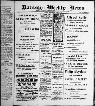 cover page of Ramsey Weekly News published on April 1, 1903