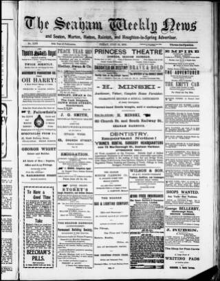 cover page of Seaham Weekly News published on June 13, 1919