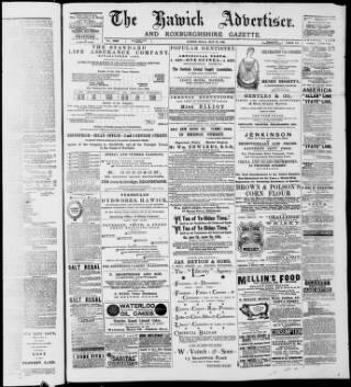 cover page of Hawick Advertiser and Roxburghshire Gazette published on May 22, 1891