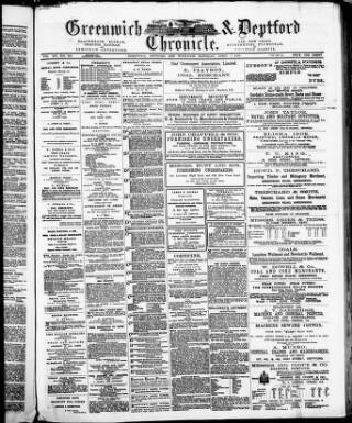 cover page of Greenwich and Deptford Chronicle published on April 1, 1876