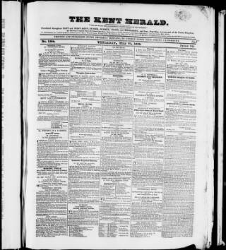 cover page of Kent Herald published on May 22, 1828