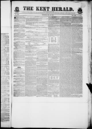 cover page of Kent Herald published on May 22, 1851