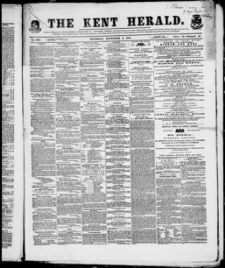 cover page of Kent Herald published on November 2, 1865