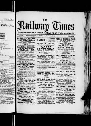 cover page of Railway Times published on May 22, 1897
