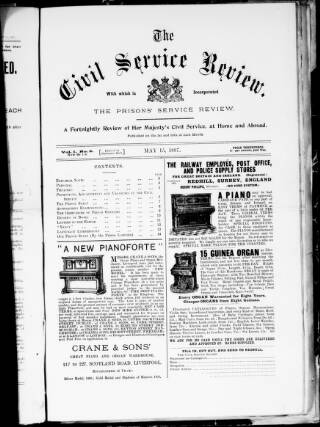 cover page of Prisons' Service Review published on May 15, 1897