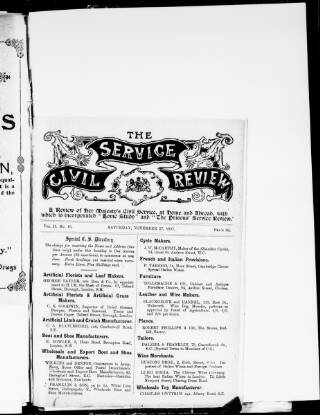 cover page of Prisons' Service Review published on November 27, 1897