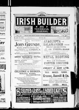 cover page of Dublin Builder published on May 22, 1902