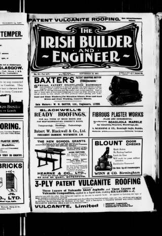 cover page of The Dublin Builder published on September 28, 1912