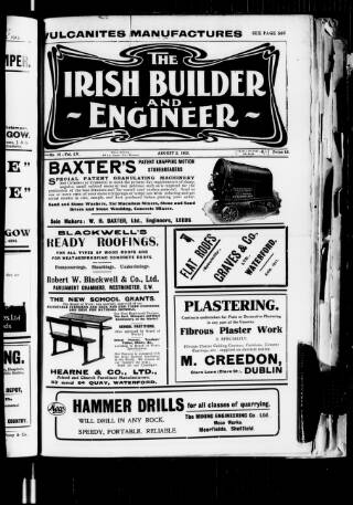 cover page of The Dublin Builder published on August 2, 1913