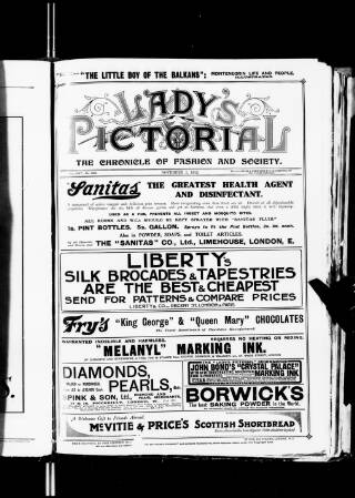cover page of Lady's Pictorial published on November 2, 1912