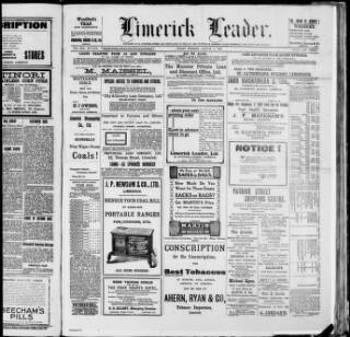 cover page of Limerick Leader published on August 2, 1918