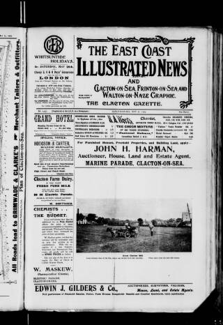cover page of Clacton Graphic and East Coast Illustrated News published on May 22, 1909