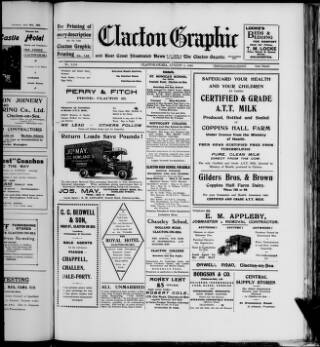 cover page of Clacton Graphic and East Coast Illustrated News published on August 2, 1930