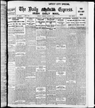 cover page of Dublin Daily Express published on August 2, 1918