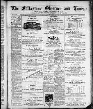 cover page of Folkestone Observer published on April 27, 1889