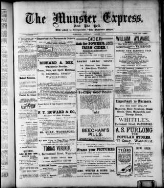 cover page of Munster Express published on August 2, 1913