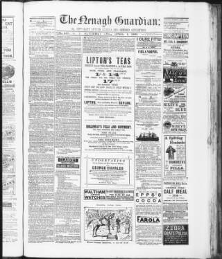 cover page of Nenagh Guardian published on April 1, 1893