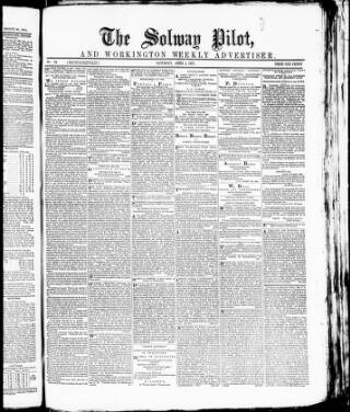 cover page of Workington Free Press and Solway Pilot published on April 1, 1871
