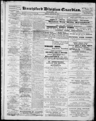 cover page of Knutsford Guardian published on August 25, 1911