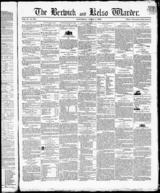 cover page of Berwick Warder published on April 1, 1837