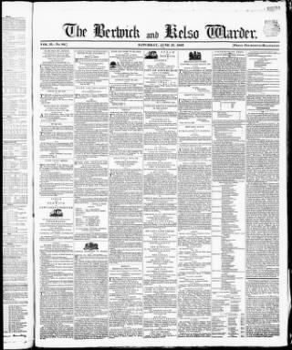 cover page of Berwick Warder published on June 17, 1837