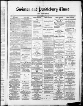 cover page of Swinton and Pendlebury Times published on April 13, 1889