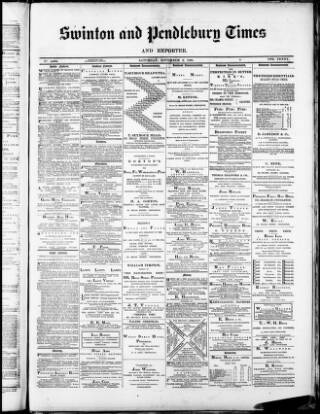 cover page of Swinton and Pendlebury Times published on November 2, 1889