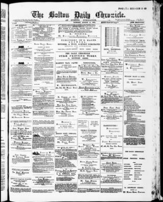 cover page of Bolton Daily Chronicle published on August 2, 1887