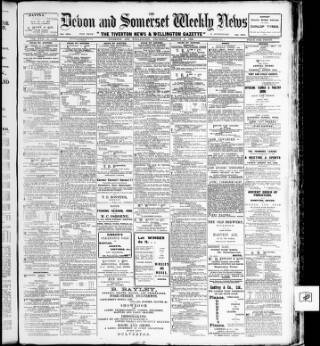 cover page of Devon and Somerset News published on August 2, 1906