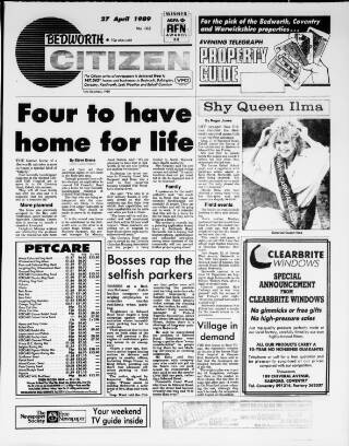cover page of Bedworth Citizen published on April 27, 1989