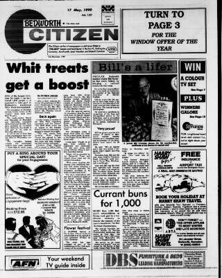 cover page of Bedworth Citizen published on May 17, 1990