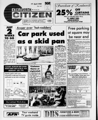 cover page of Kenilworth Citizen published on April 19, 1990