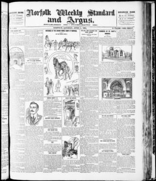 cover page of Norwich Argus published on April 1, 1905
