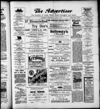 cover page of Drogheda Advertiser published on April 1, 1903