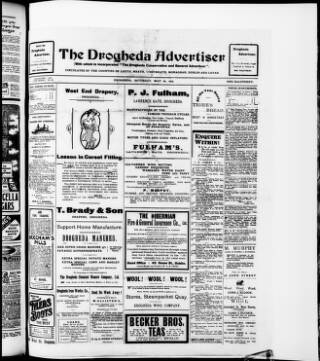 cover page of Drogheda Advertiser published on May 22, 1909