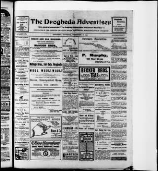 cover page of Drogheda Advertiser published on September 28, 1912