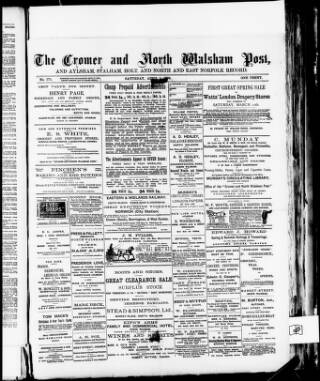 cover page of Cromer & North Norfolk Post published on April 1, 1893
