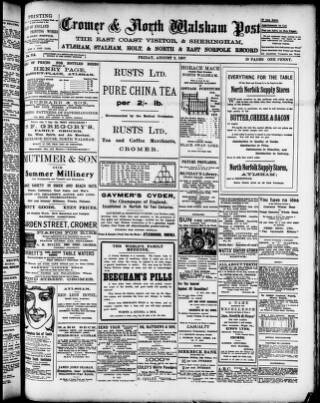 cover page of Cromer & North Norfolk Post published on August 2, 1907