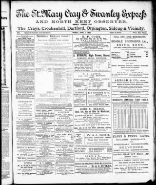 cover page of St. Mary Cray & Swanley Express published on April 1, 1904